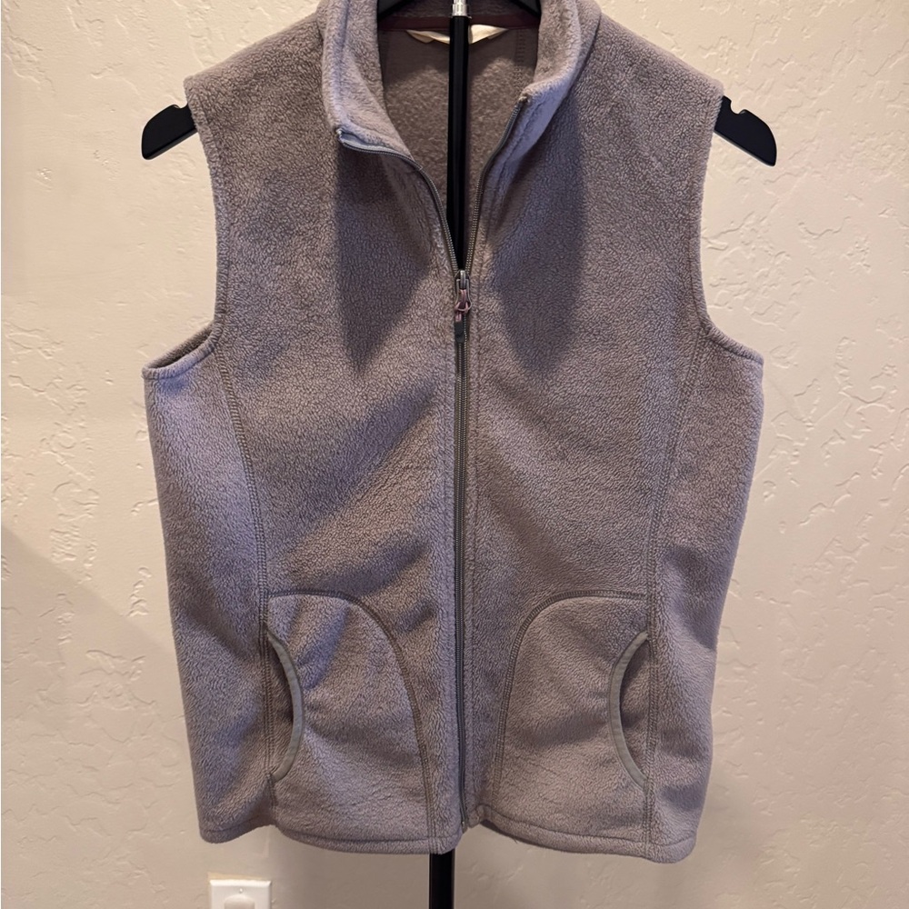 Woolrich Gray Full-Zip Fleece Vest with Pockets